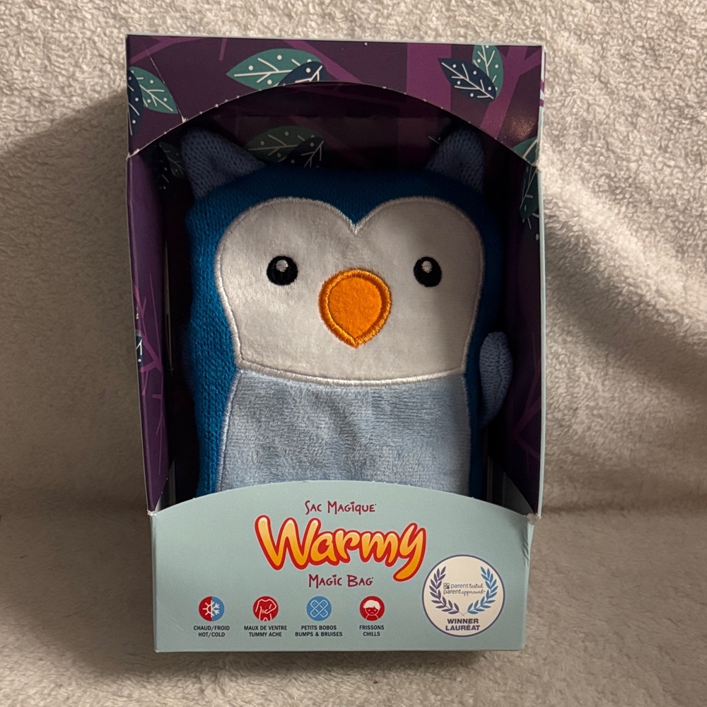 Magic Blue and White Penguin Plush Heat Bag with Orange Beak